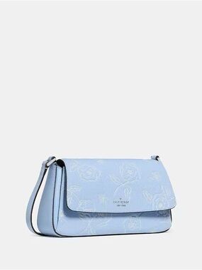 ♠️Kate Spade Sutton Floral Embossed Flap Crossbody Bag, North Star Blue NEW NWT